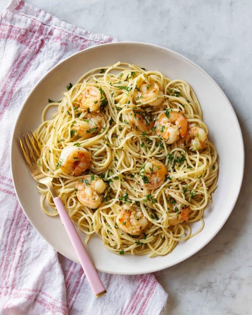 Garlic Butter Prawn Pasta Recipe