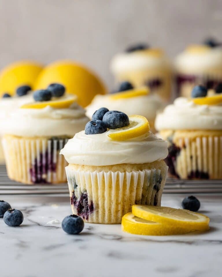 Lemon Blueberry Cupcakes with Lemon Buttercream Frosting Recipe
