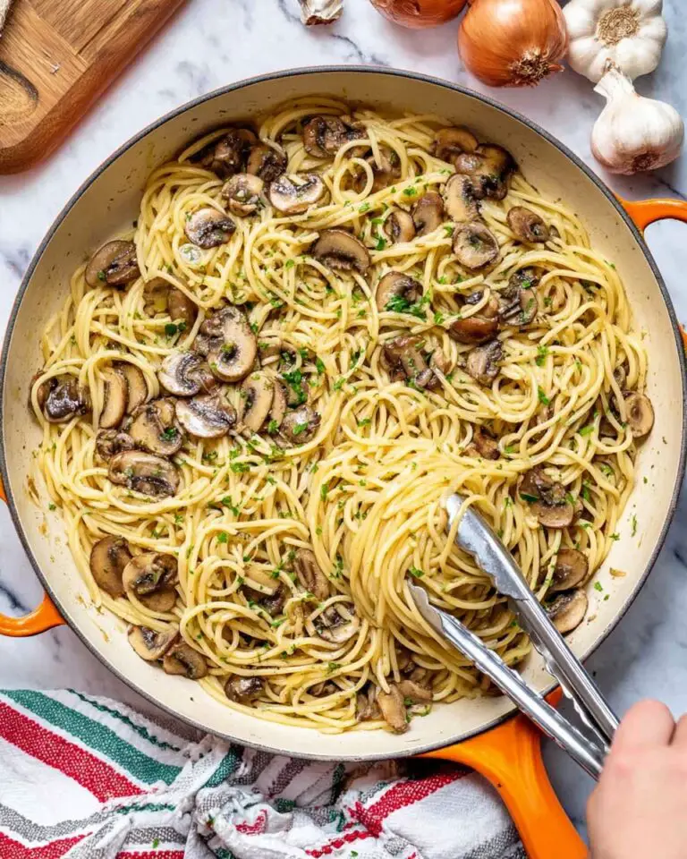 Easy Mushroom Garlic Spaghetti Recipe