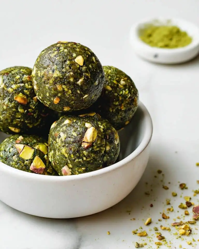Matcha Pistachio Energy Balls Recipe