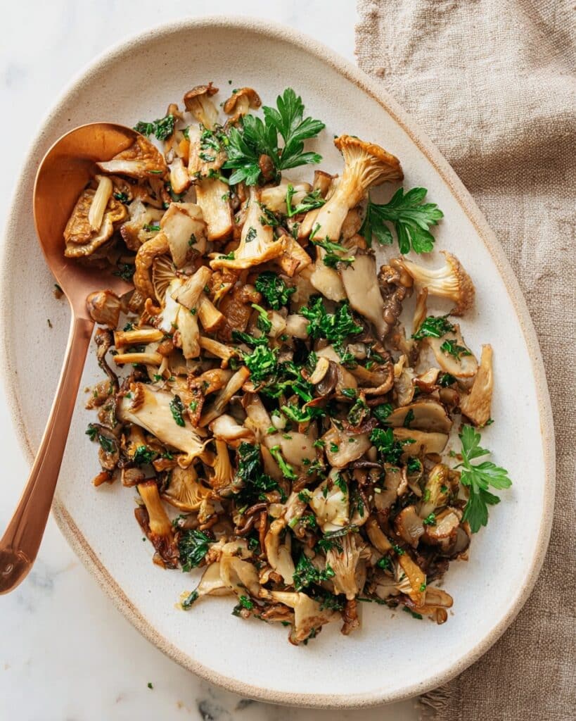 Sauteed Oyster Mushrooms with Garlic Butter Recipe