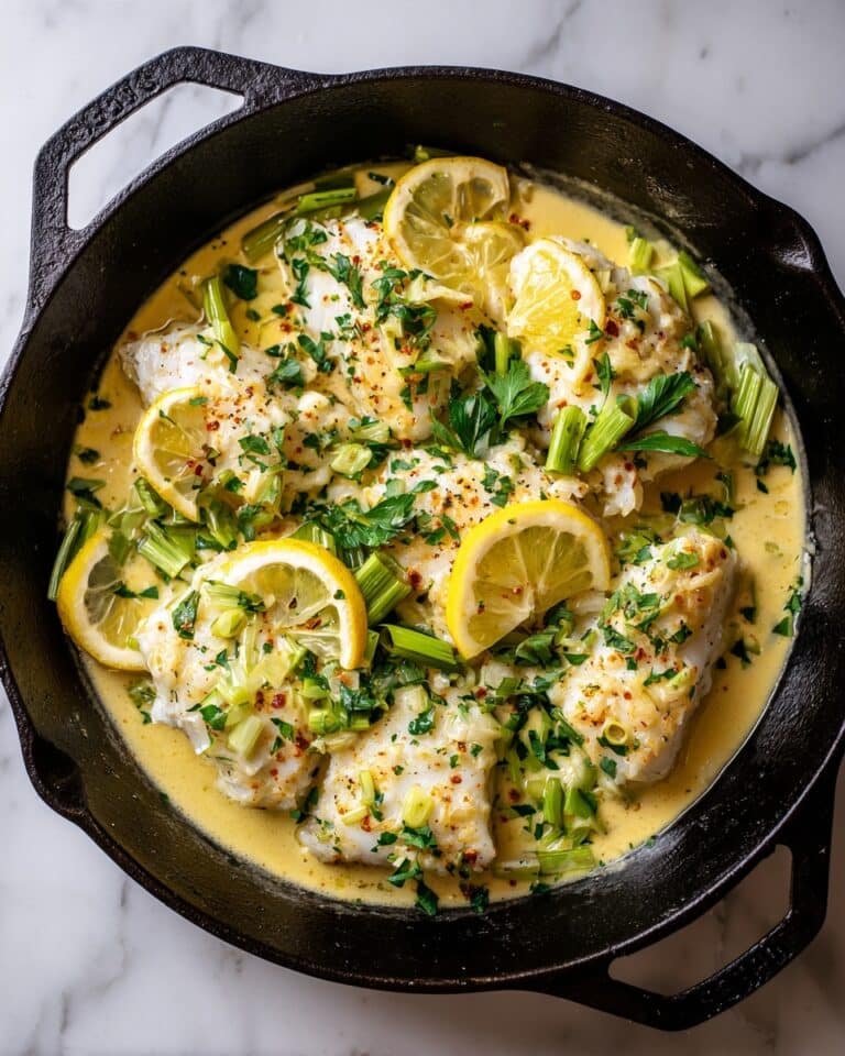One-Pan Creamy Leeks with Cod Fillets Recipe