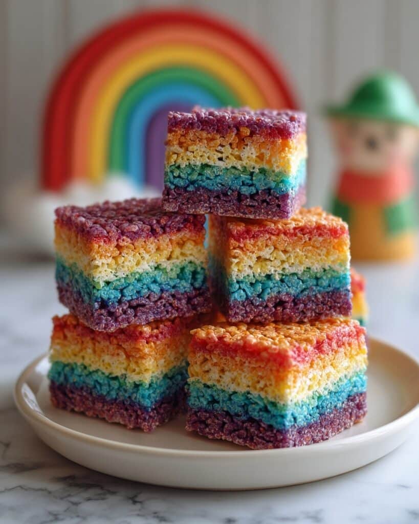 Rainbow Layered Rice Krispie Treats Recipe
