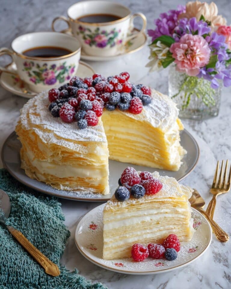 Crepe Cake with Cream Cheese and Mascarpone Filling Recipe