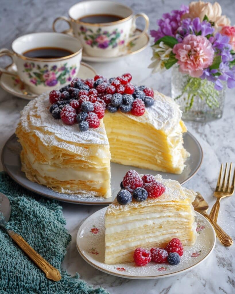 Crepe Cake with Cream Cheese and Mascarpone Filling Recipe