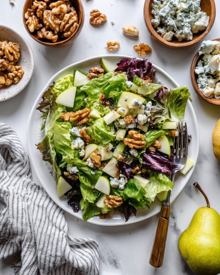 Pear Gorgonzola Salad with Maple Balsamic Dressing Recipe