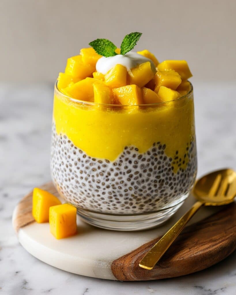 Peaches and Cream Chia Pudding with Greek Yogurt Recipe