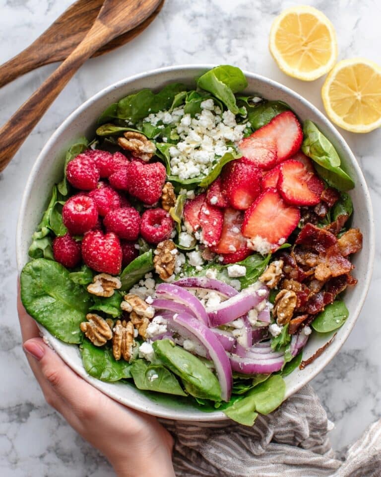 Strawberry Bacon Salad with Creamy Strawberry Dressing Recipe