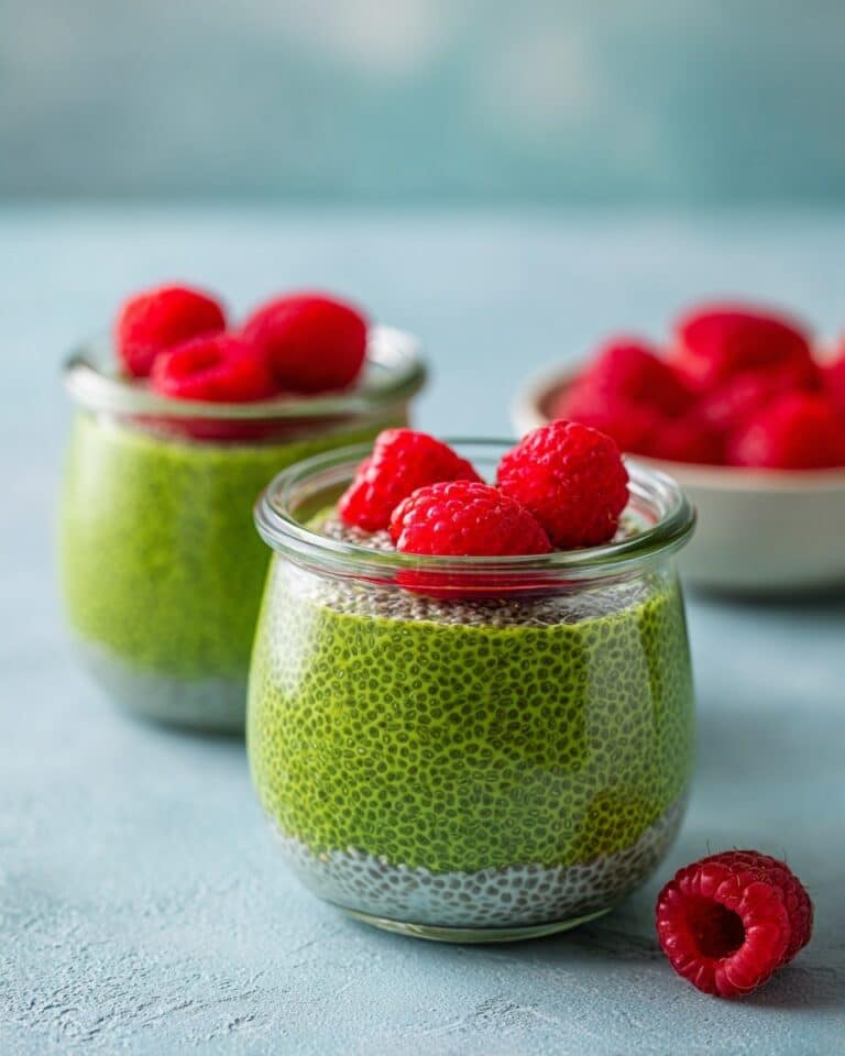 Matcha Chia Pudding with Raspberries and Almonds Recipe