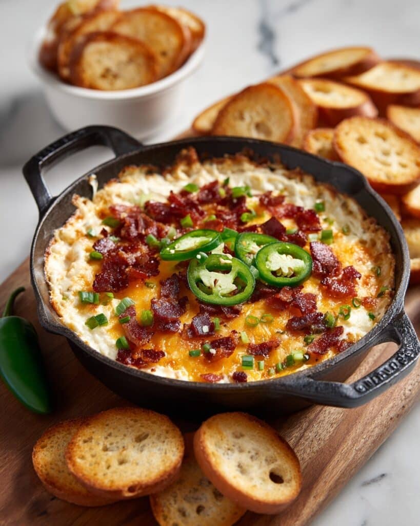 Cheesy Jalapeño Popper Dip with Crispy Bacon Recipe