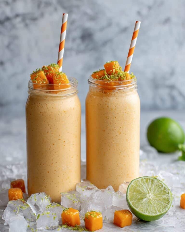 Creamy Peach Smoothie with Banana and Lime Zest Recipe