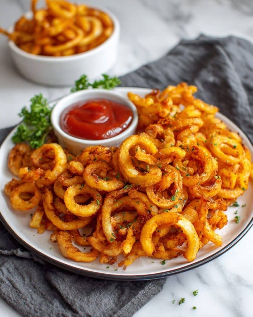 Crispy Air Fryer Frozen Curly Fries Recipe