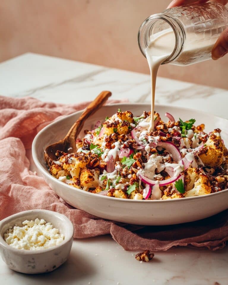 Roasted Cauliflower Salad with Dates, Feta, and Tahini Dressing Recipe