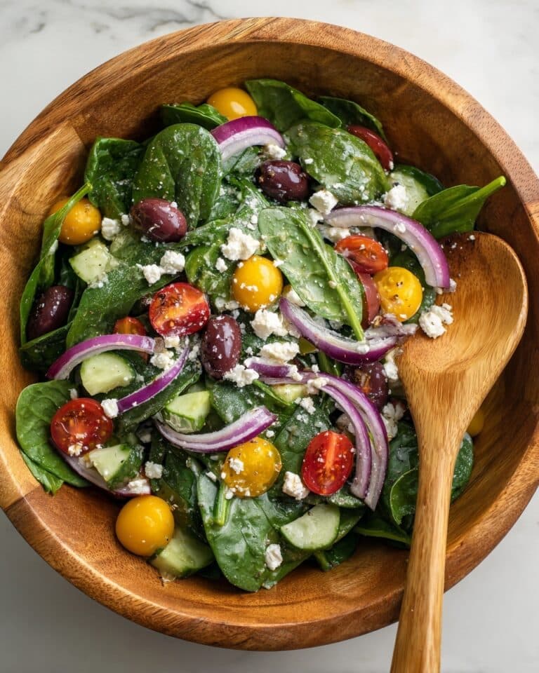 Greek Spinach Salad with Feta and Kalamata Olives Recipe