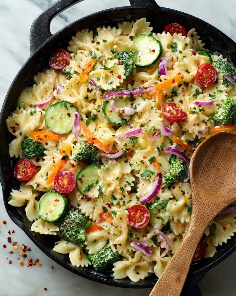 Vegan Pasta Primavera with Creamy Garlic Cashew Sauce Recipe