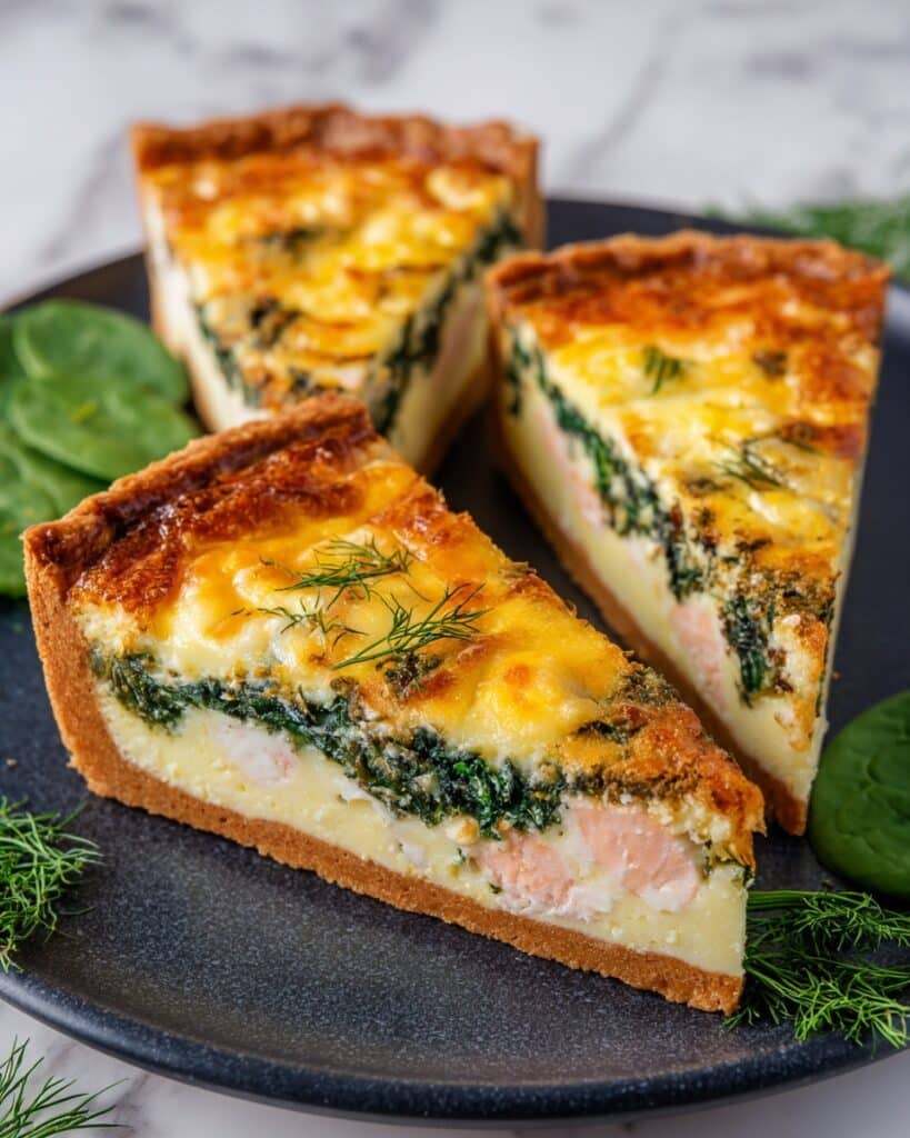 Salmon and Spinach Quiche Recipe