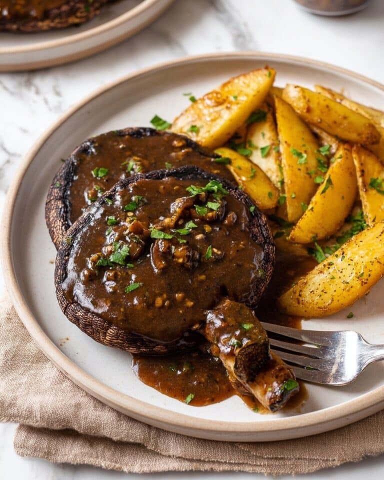 Portobello Mushroom Steaks with Peppercorn Sauce Recipe