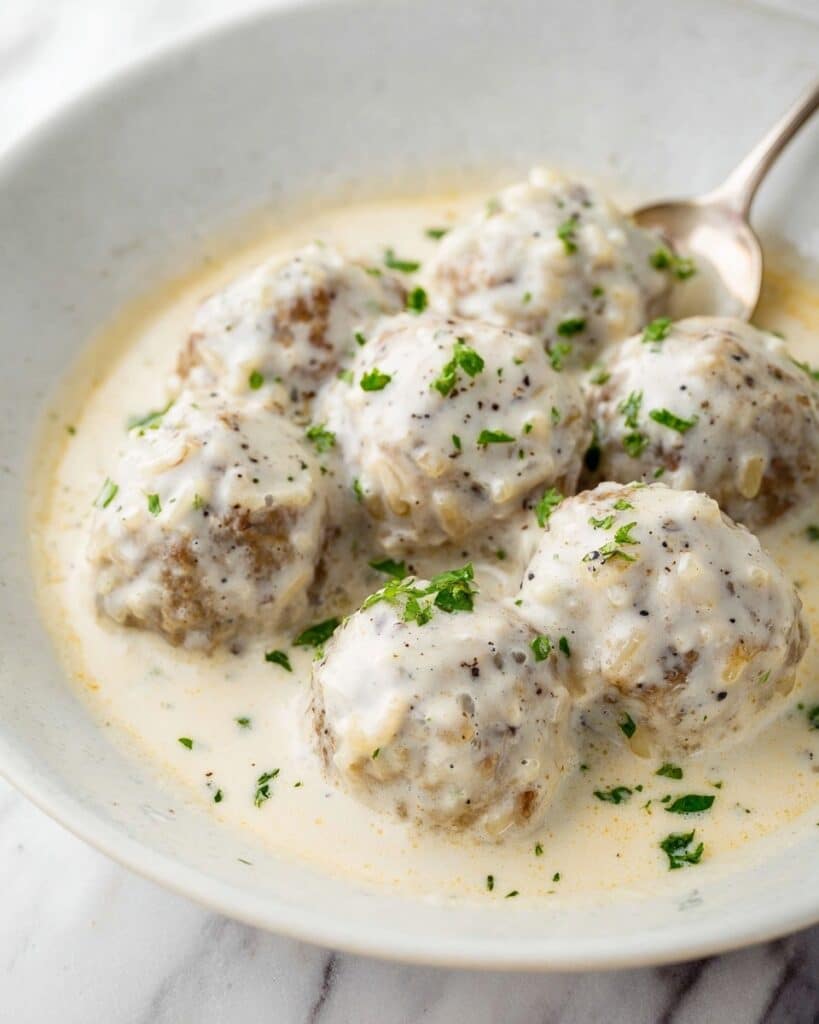 Youvarlakia Greek Meatball Soup with Lemon Avgolemono Recipe