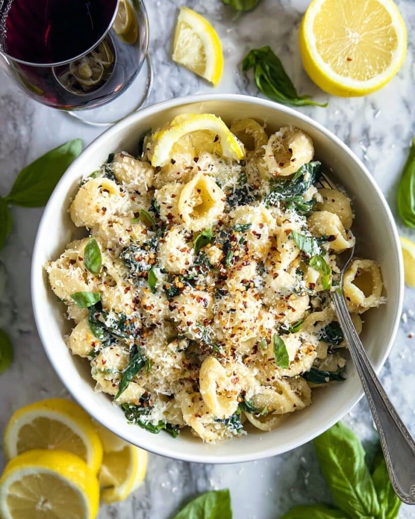 Lemon Ricotta Pasta with Zucchini and Basil Recipe
