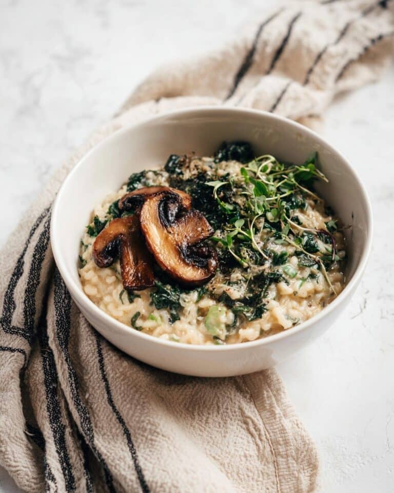 Savory Steel Cut Oatmeal with Mushrooms Kale and Miso Recipe