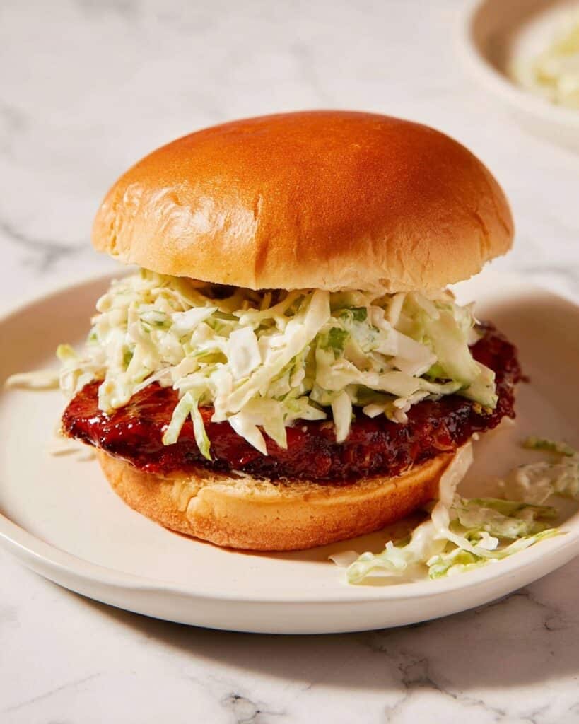 BBQ Chicken Sandwiches with Homemade Coleslaw Recipe
