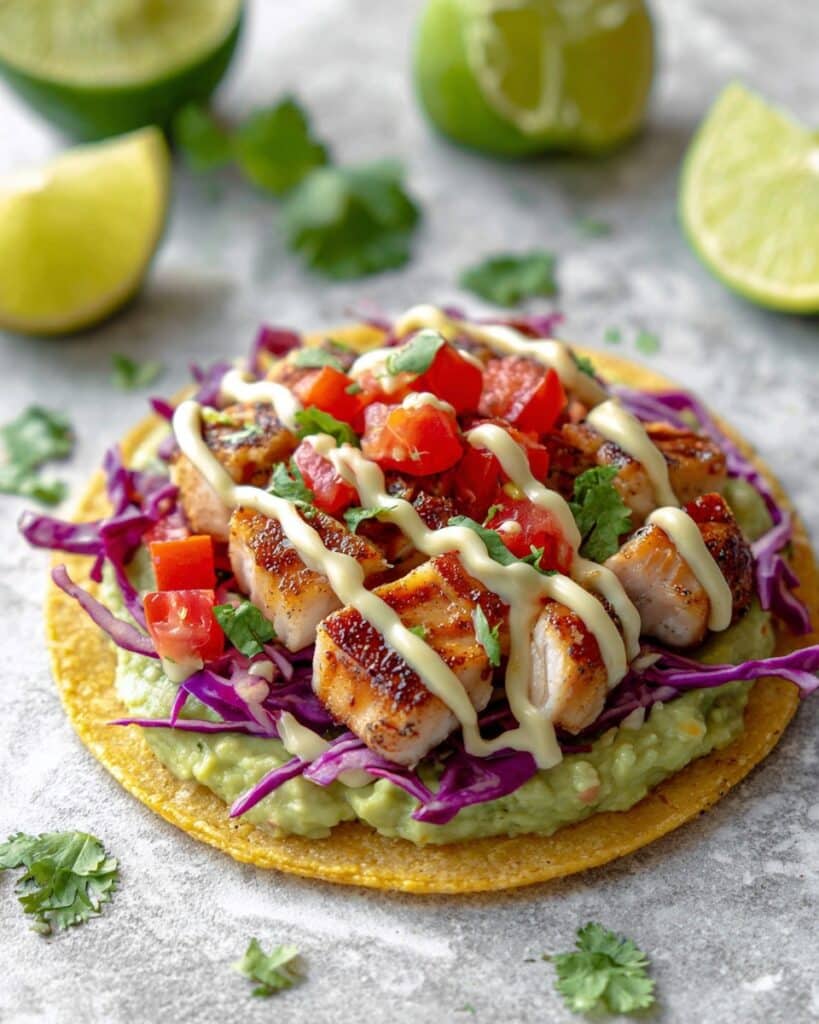 Ahi Tuna Tostadas with Pico de Gallo and Chipotle Lime Sauce Recipe