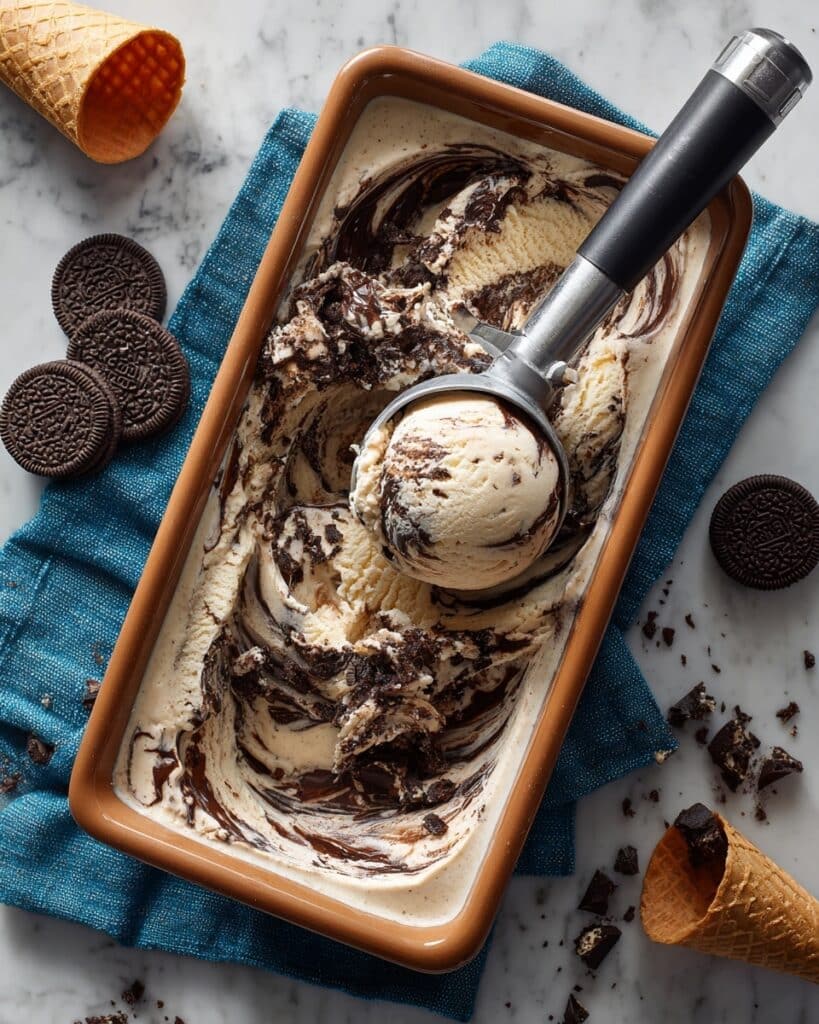 Caramel Oreo Fudge Ripple Ice Cream Recipe