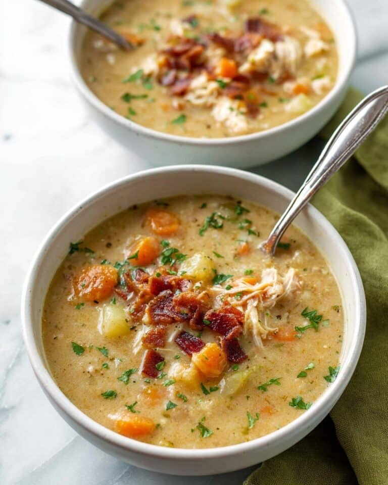 Cauliflower Chicken Soup with Bacon and Coconut Milk Recipe