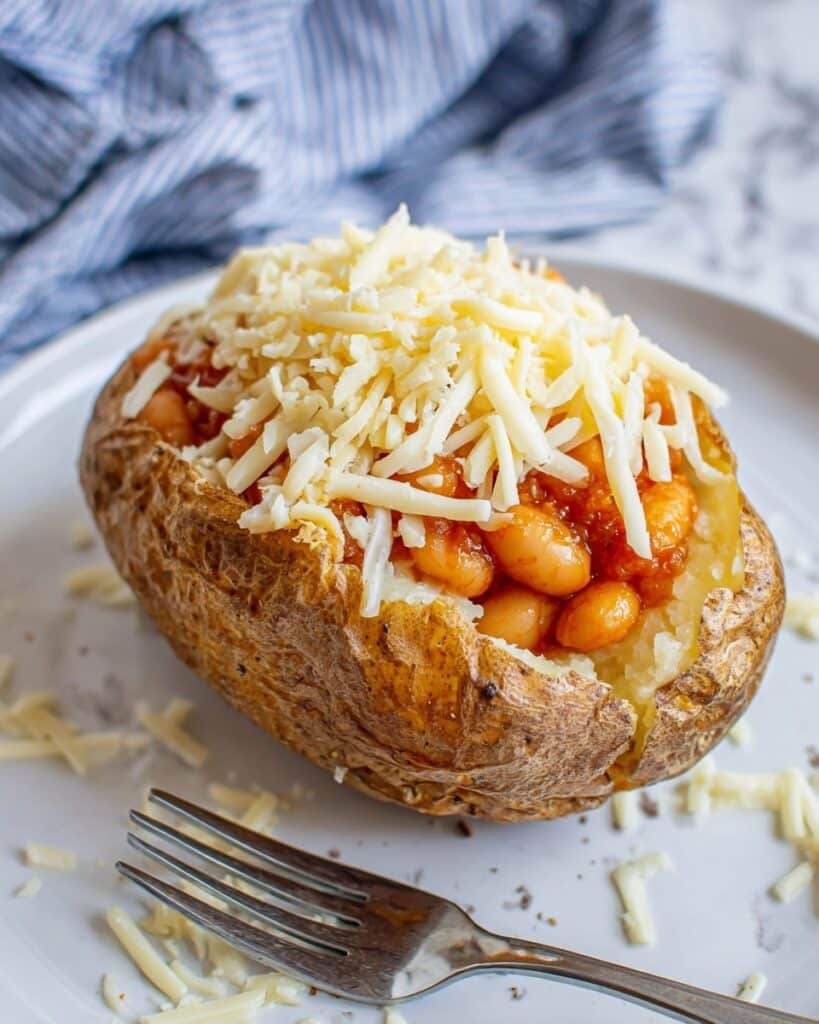 Jacket Potatoes with Beans and Cheddar Recipe