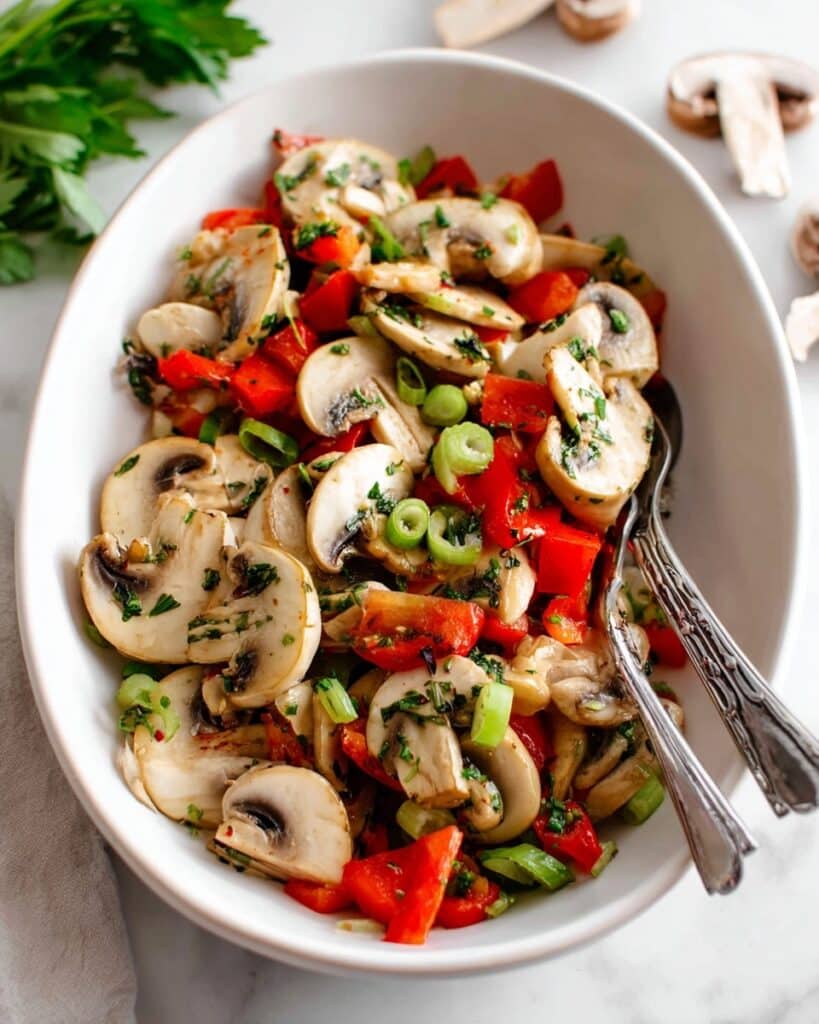 Easy Raw Mushroom Salad With Balsamic Vinegar Recipe