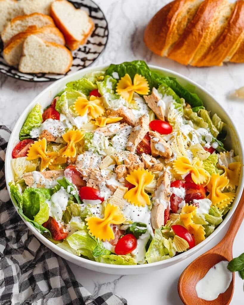 Easy Chicken Caesar Salad Pasta Recipe