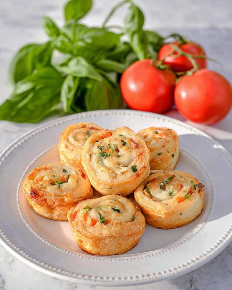 Keto Tomato Basil Cream Cheese Pinwheels Recipe