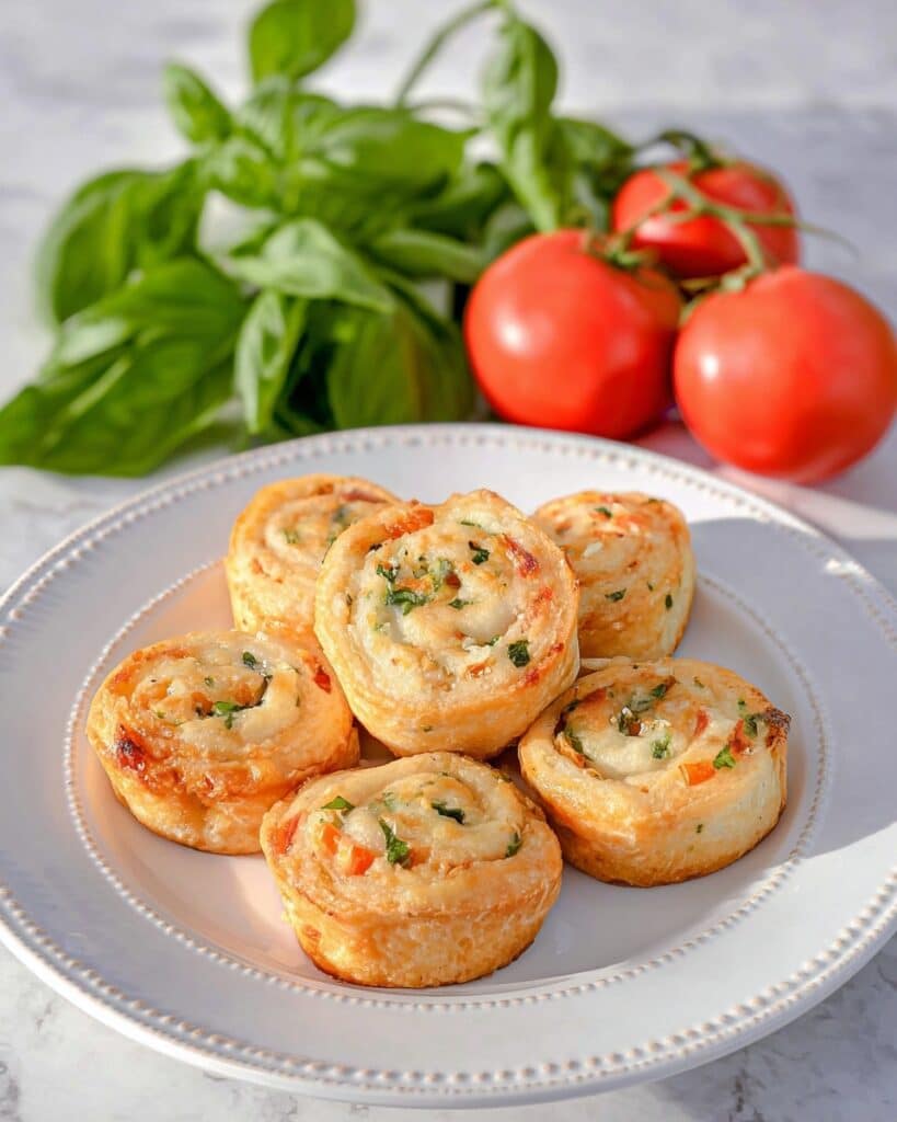 Keto Tomato Basil Cream Cheese Pinwheels Recipe