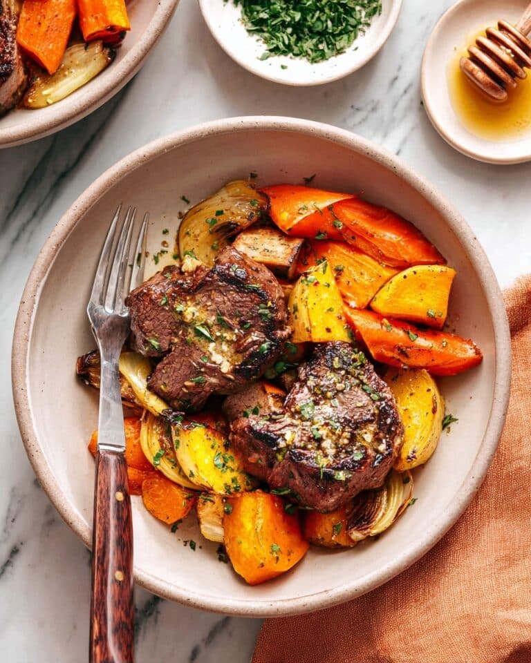 Mediterranean Baked Lamb Chops with Root Vegetables Recipe