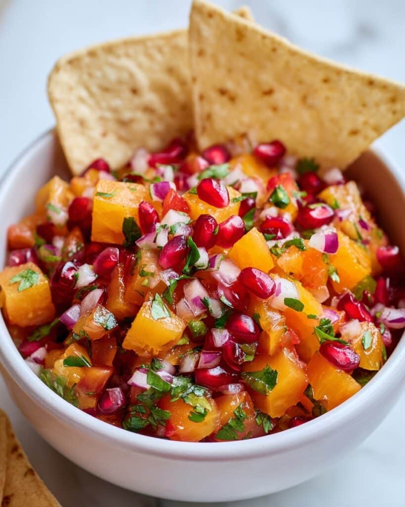 Persimmon Salsa with Pomegranate Arils Recipe