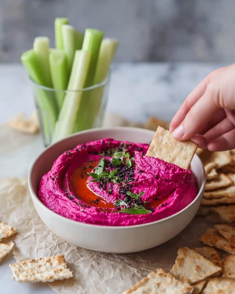 Hot Pink Beetroot Hummus (Vegan) Recipe