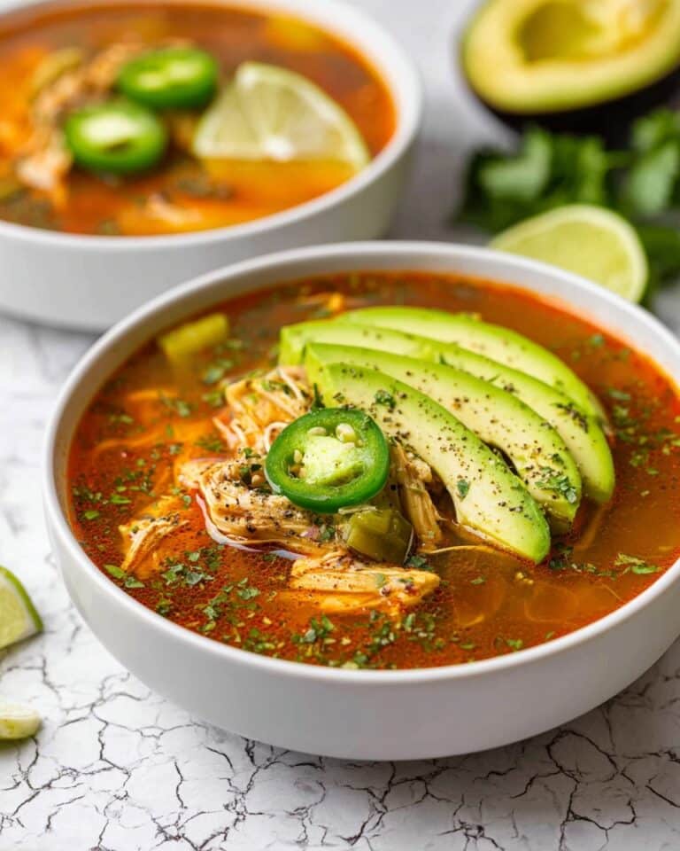 Chicken Avocado Soup with Cilantro and Lime Recipe