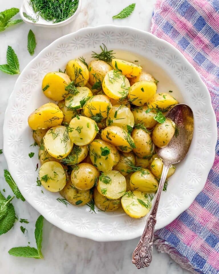 No Mayo Potato Salad with Dill and Mint Recipe