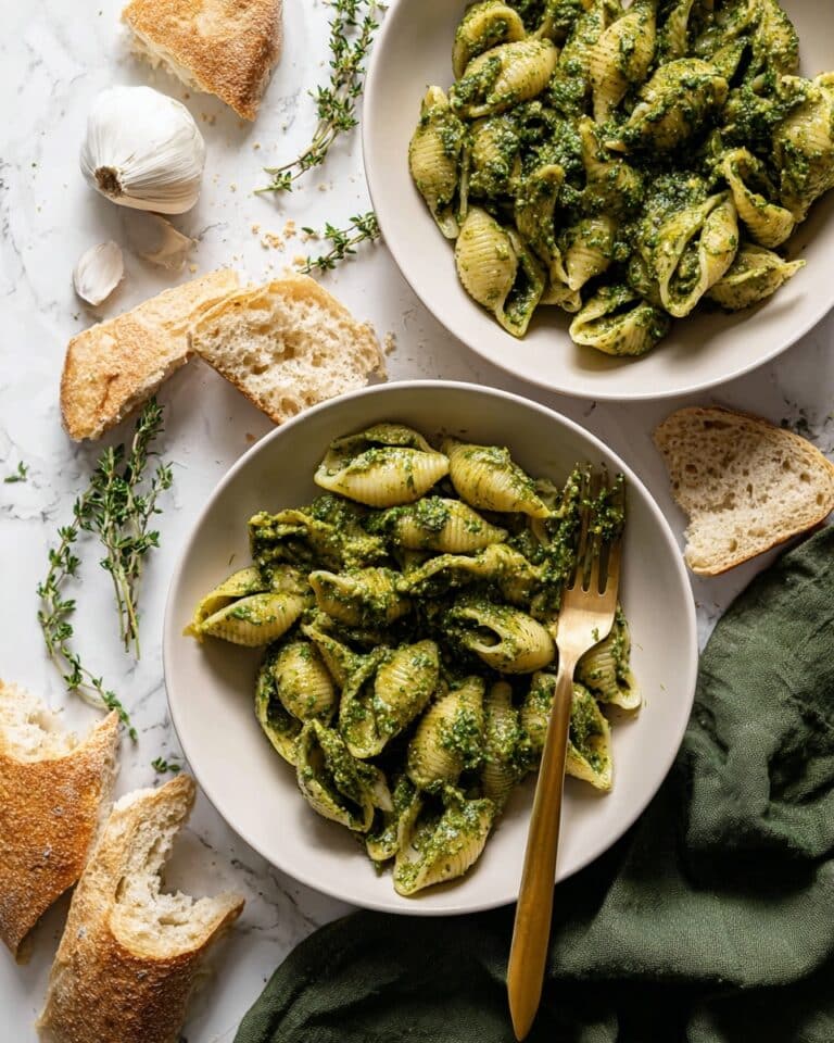 Creamy Roasted Garlic Kale Pasta with Parmesan Recipe