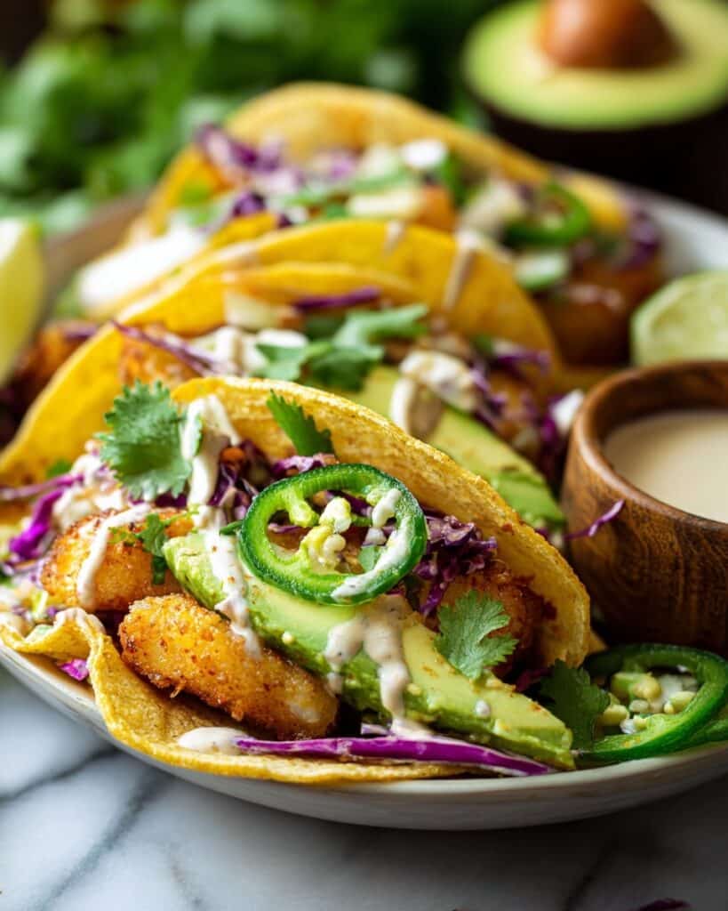 Homemade Fish Tacos with Spicy Cilantro Lime Sauce Recipe