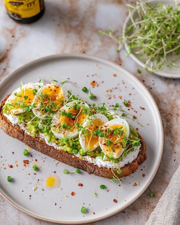 Avocado Toast with Cottage Cheese, Eggs, and Toppings Recipe