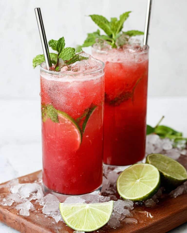 Watermelon Mint Lime Mocktail Recipe