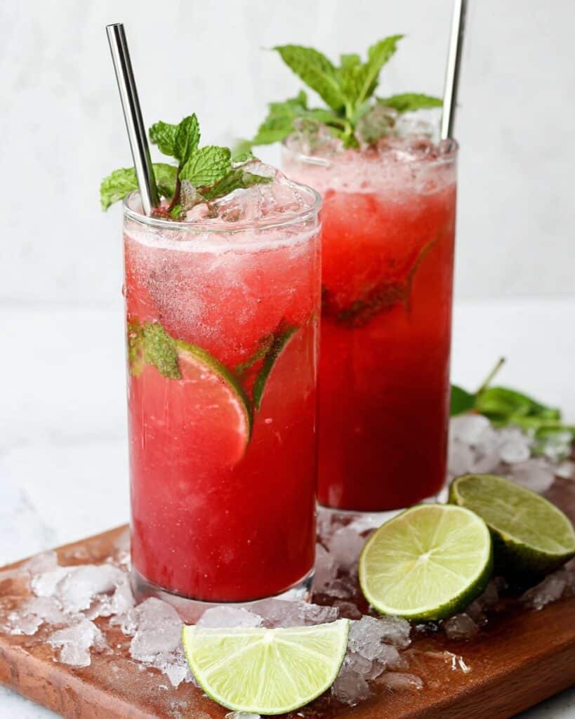 Watermelon Mint Lime Mocktail Recipe