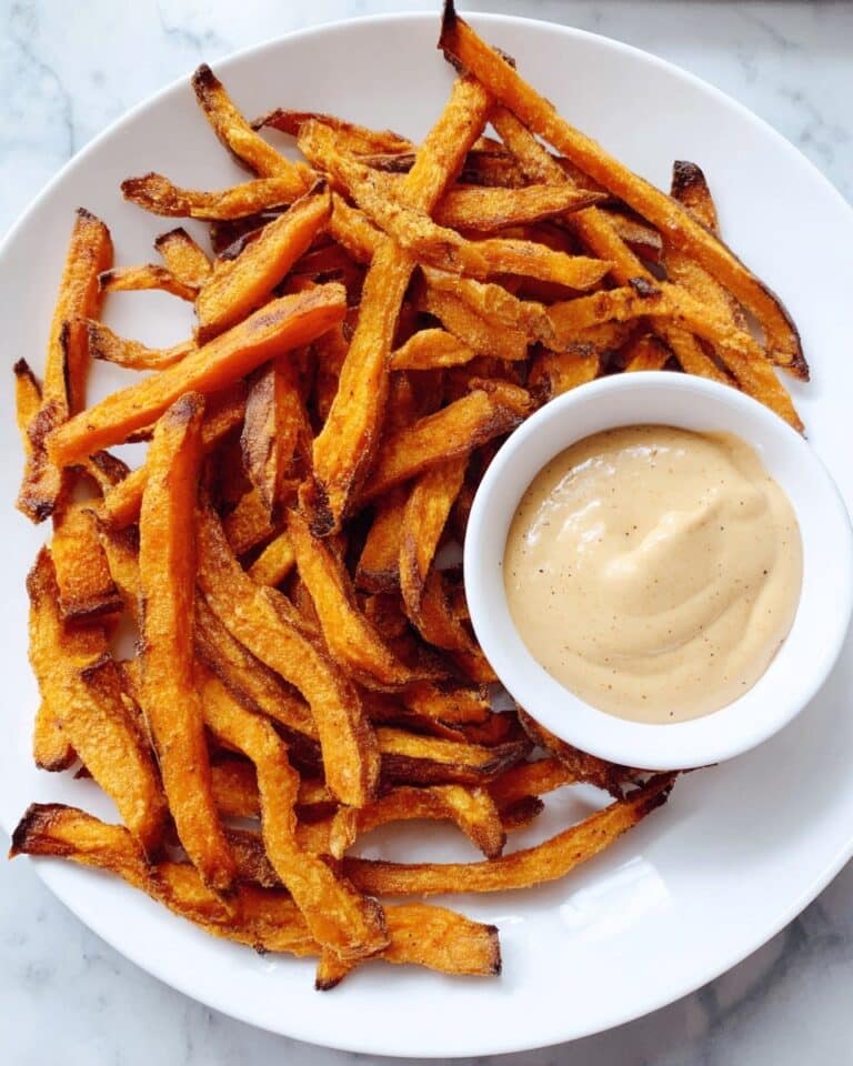 Frozen Sweet Potato Fries in Air Fryer with Tangy Dipping Sauce Recipe