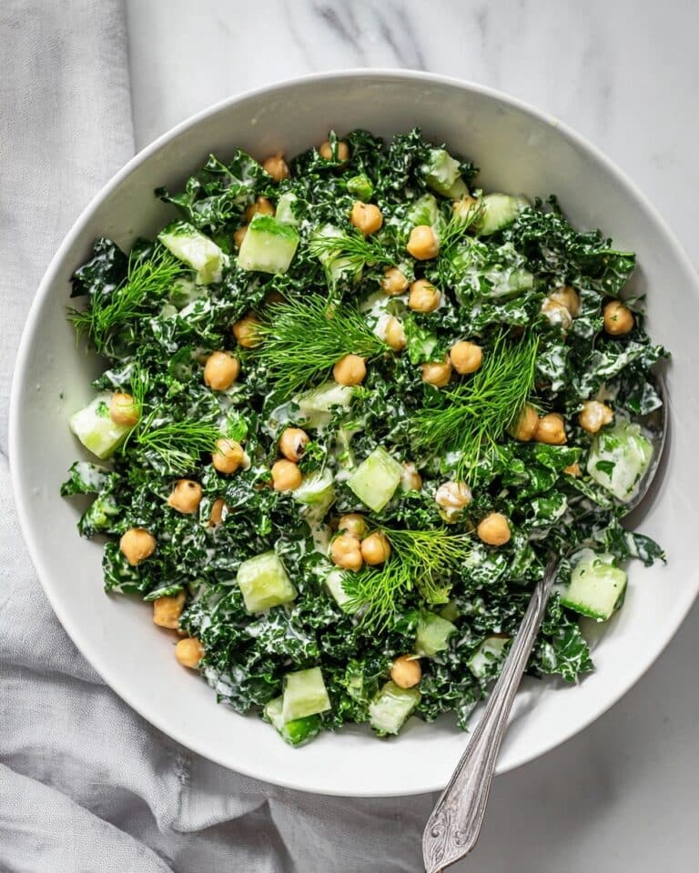 Kale Chickpea Salad with Lemon Tahini Dressing Recipe