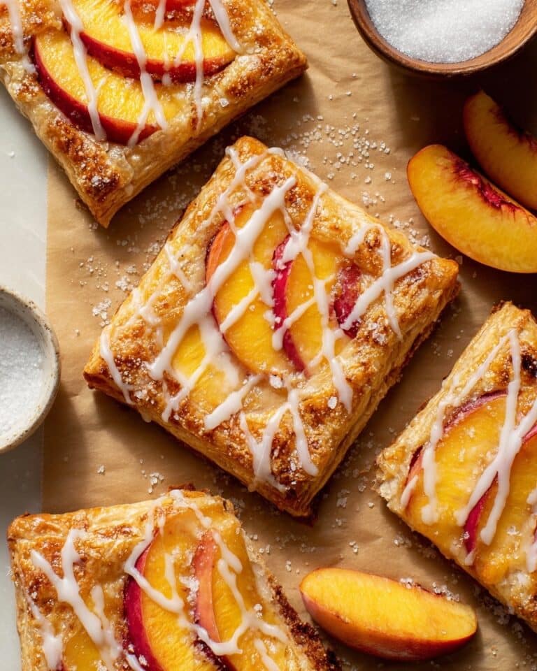 Peaches and Cream Puff Pastry Tarts Recipe