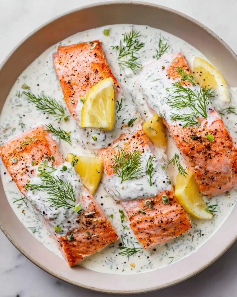 Salmon with Lemon Dill Sauce Recipe
