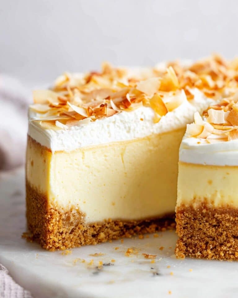 Coconut Cheesecake with Toasted Coconut Topping Recipe
