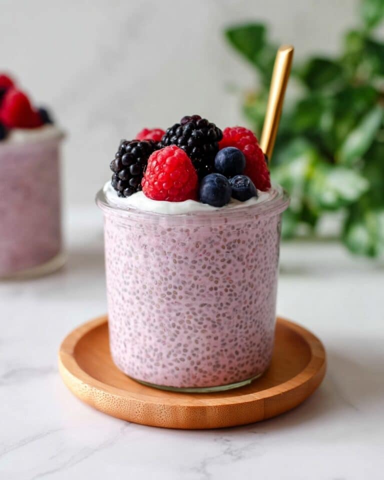 Berry Chia Seed Pudding with Mixed Fresh Berries Recipe