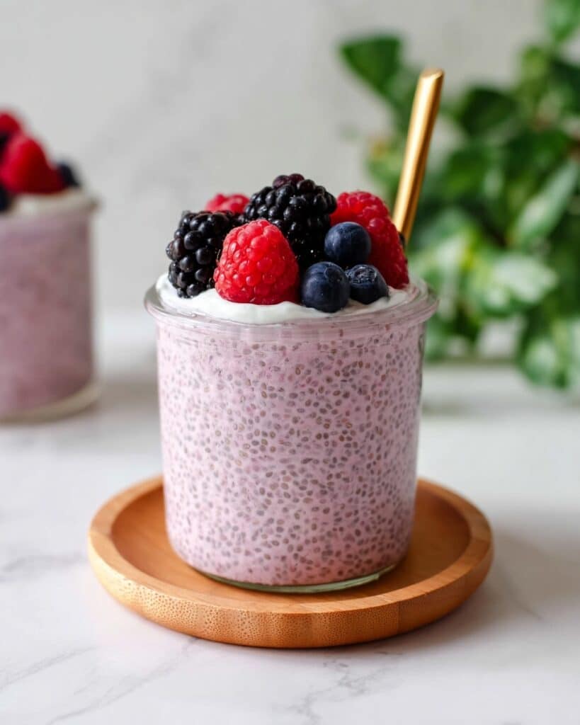 Berry Chia Seed Pudding with Mixed Fresh Berries Recipe